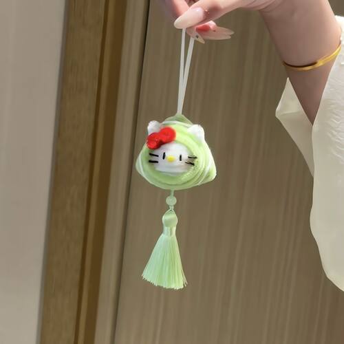 粽子Kitty猫扭扭棒手工diy挂件