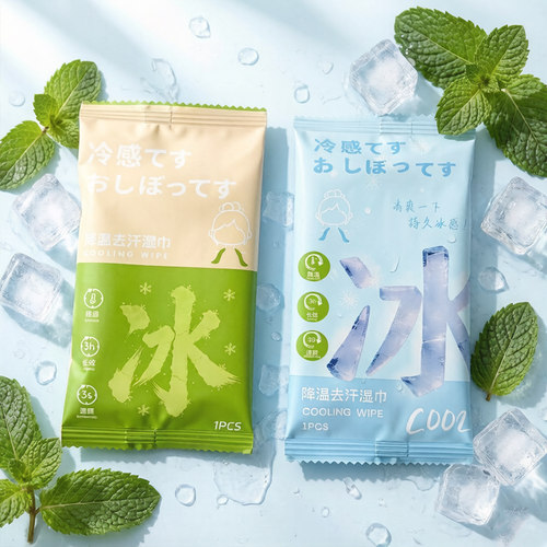 降温冰巾一次性便携温和冰感湿巾