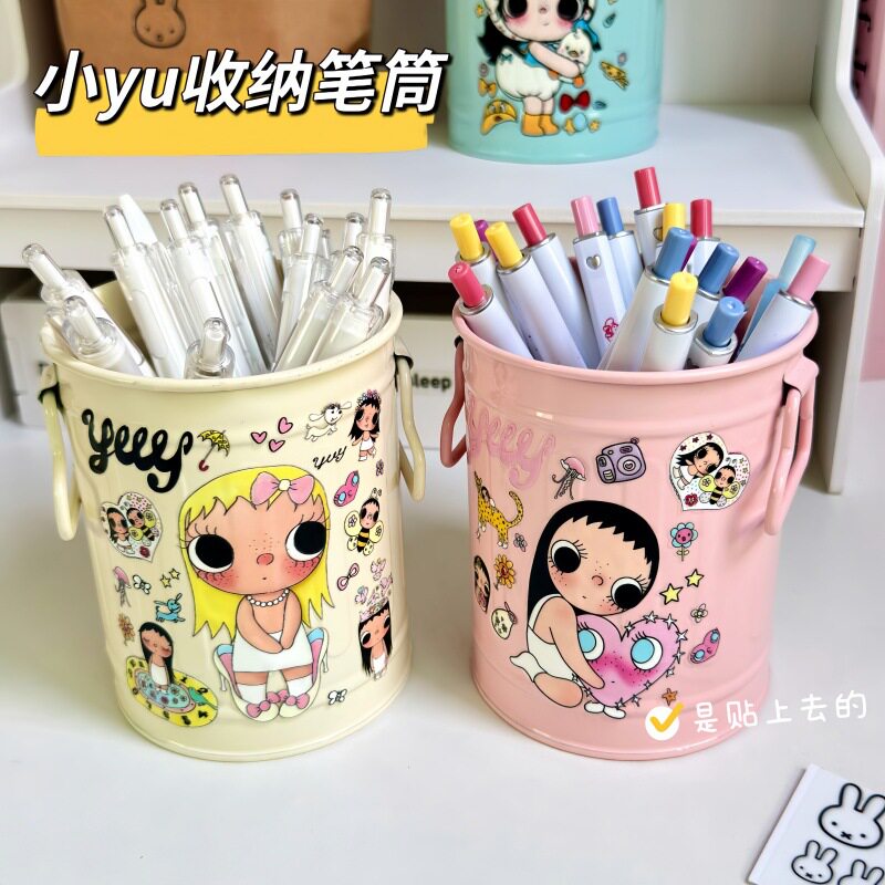 小玉桌面笔筒摆件大容量文具收纳图片