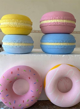 大型泡沫雕塑定制仿真甜甜圈马卡龙冰淇淋蛋糕模型拍照道具装饰品