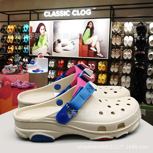 新款特林洞洞鞋男夏季厚底防滑透气外穿包头凉鞋成人沙滩鞋批发