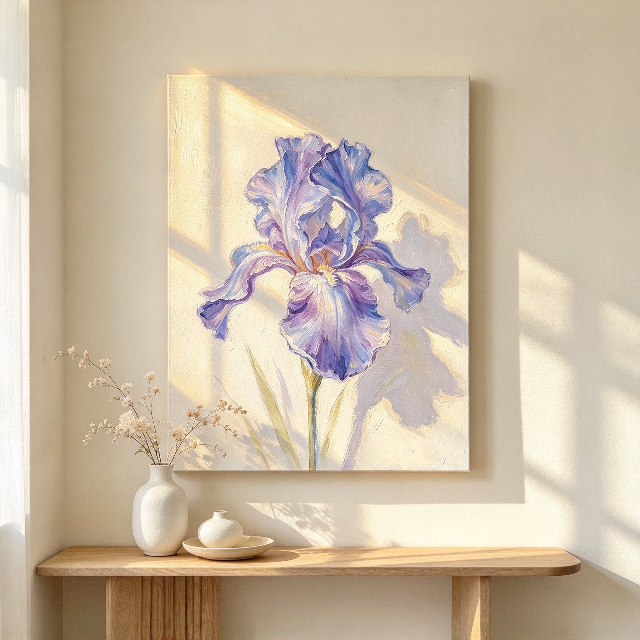 鲜花卉装饰画仿油画风景奶油风清新唯美治愈高级感卧室客厅摆挂画