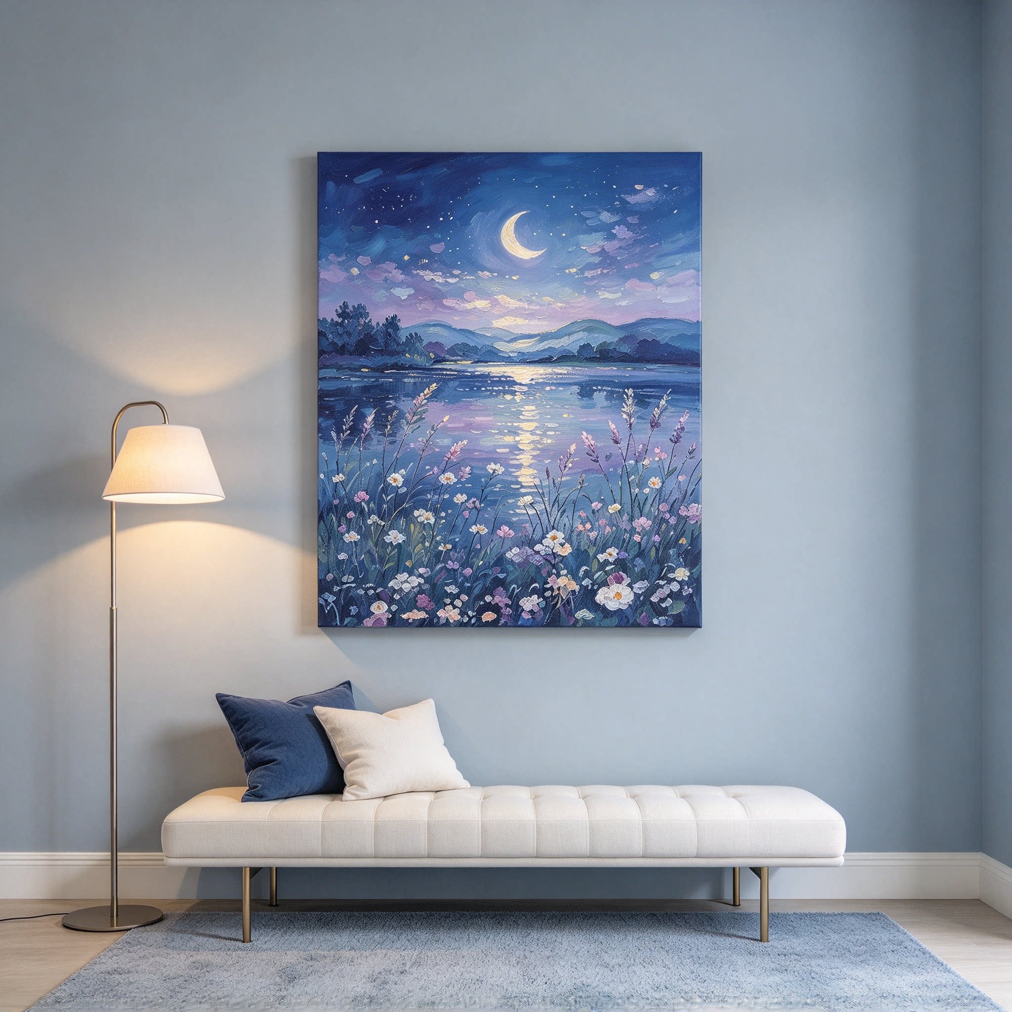 法式奶油田园装饰画仿油画风景唯美治愈艺术高级感卧室客厅摆挂画