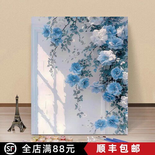 新款花卉装饰画成品仿油画风景唯美治愈小清新花海卧室客厅摆挂画