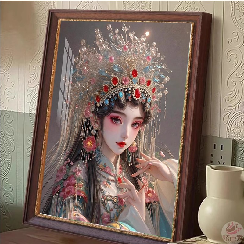 国潮绝代风华装饰画中国风戏曲人物成品卧室客厅书房玄关酒店挂画图片