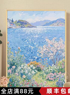 莫奈花园装书画成品仿油画风景小众高级感古典唯美卧室客厅摆挂画