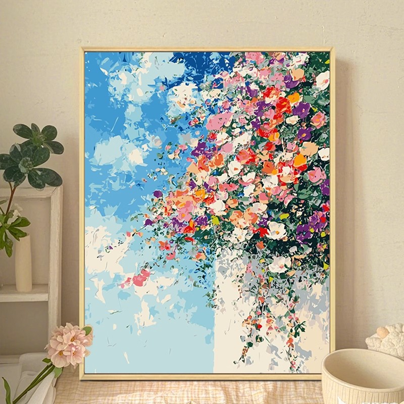 莫奈花墙成品装饰画仿油画风景花卉唯美治愈高级感卧室客厅摆挂画