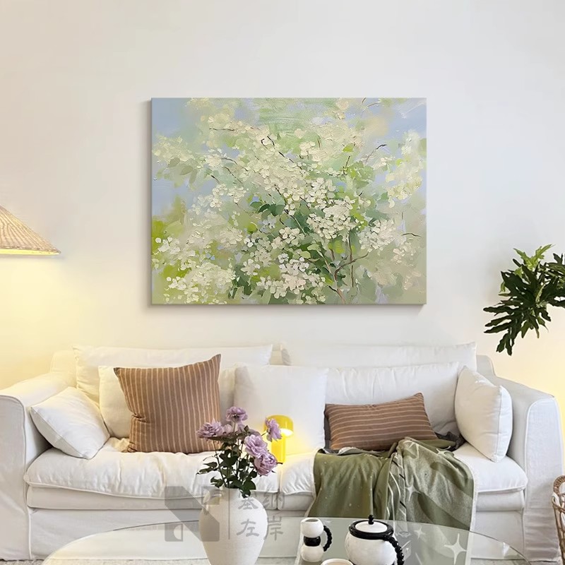 绿蔓春姿绿植花卉装饰画仿油画风景小清新高级唯美卧室客厅摆挂画图片