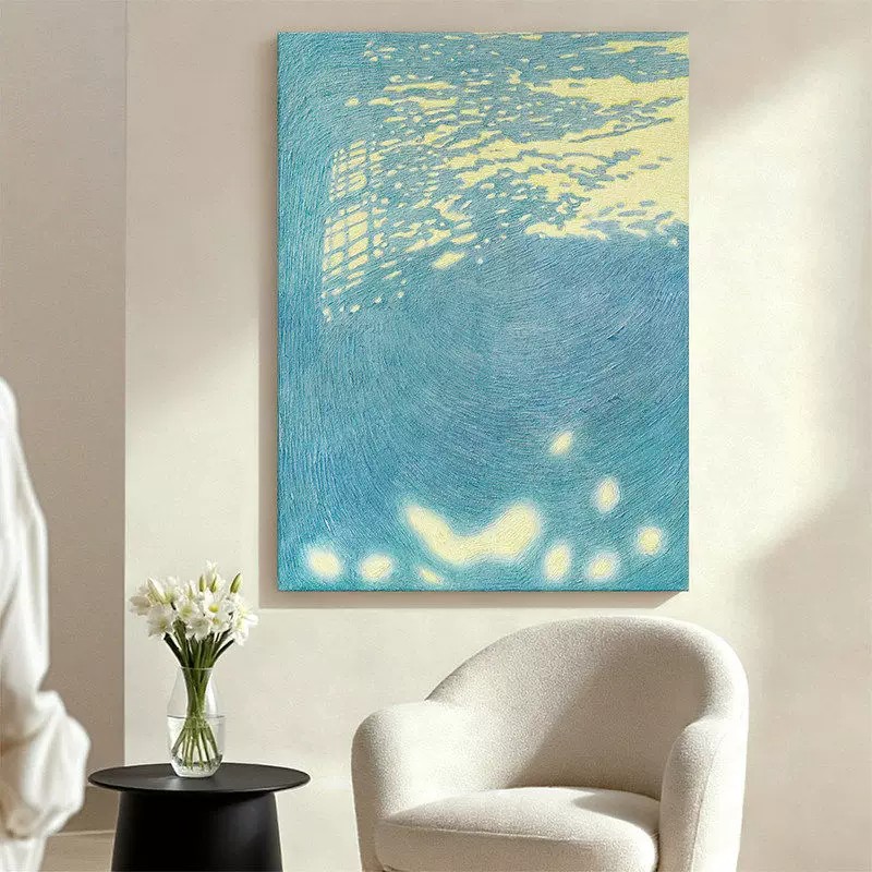 抽象光影艺术装饰画现代简约仿油画小众高级感唯美卧室客厅摆挂画