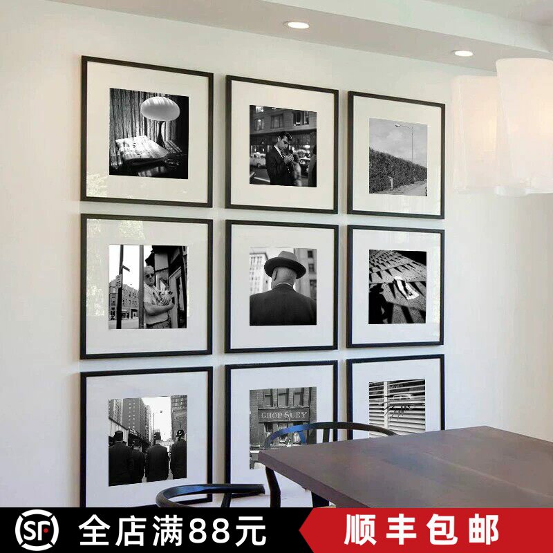 黑白照片摄影装饰画方形小众艺术复古质感高级氛围卧室客厅摆挂画