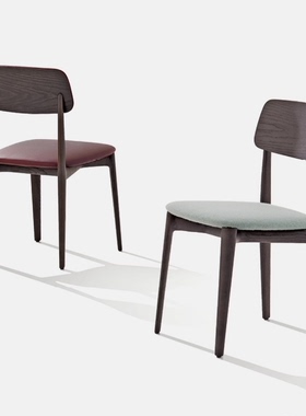 爆款意式极简PORADA椅北美黑胡桃实木餐椅北欧原创设计师家具定制