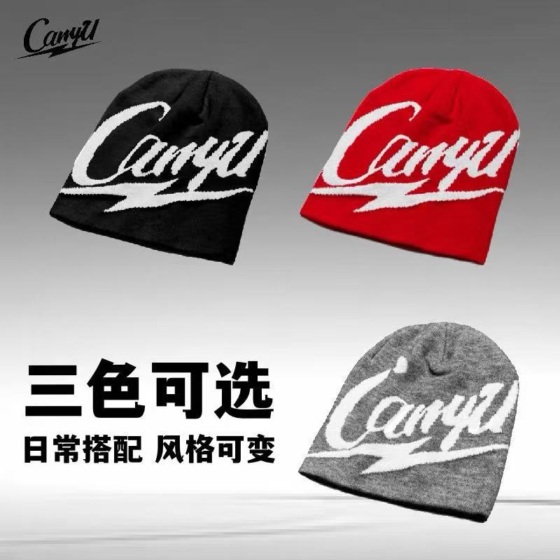 Carryu冷帽男户外徒步大头围针织帽2025新款秋冬季防风保暖毛线帽