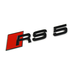 OEM 奥迪A5 RS5亮光黑色后尾车标后字标LOGO黑武士 原装