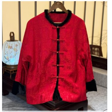 相见欢 芳华设计新中式复古提花拼接棉服国风百搭棉服FH-A0129