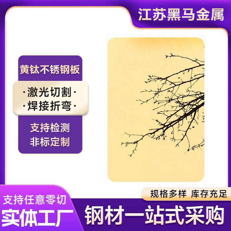 201304黄金黄钛拉丝喷砂不锈钢板钛金拉丝双面镜面电镀防指纹