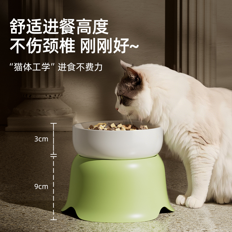 猫碗狗碗加高护颈猫碗陶瓷宠物碗
