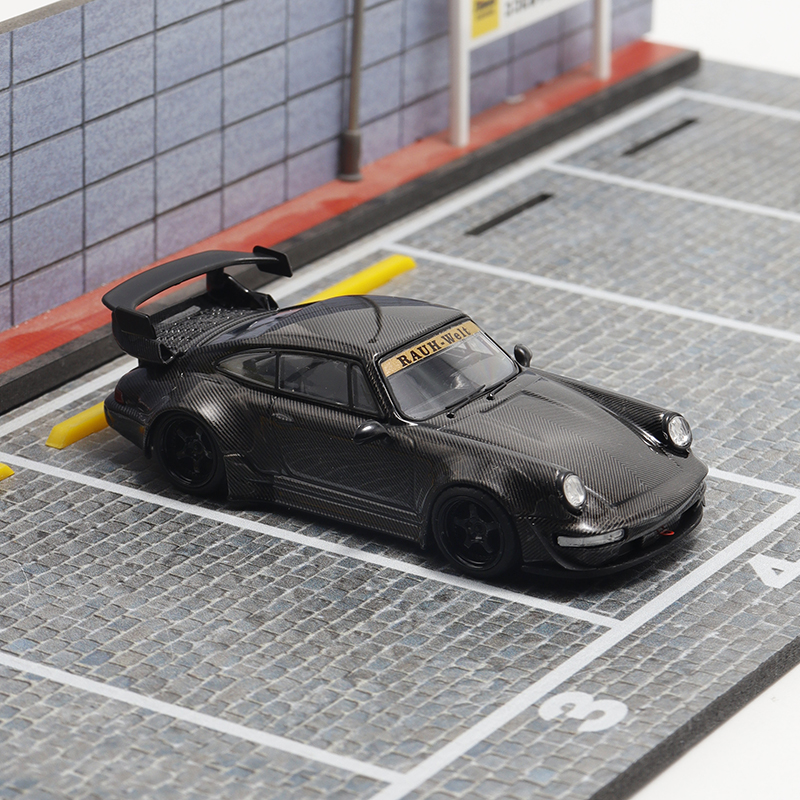 Flame 1:64 保时捷RWB964 993  kitty 全碳 仿真合金汽车模型摆件