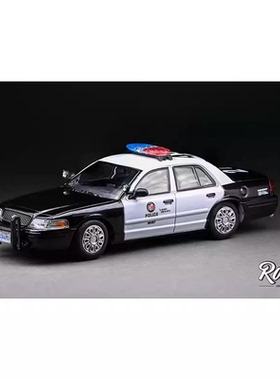 Rollin 维多利亚皇冠警车 福特CV 1:64 合金汽车模型摆件收藏