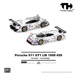 TH 1:64 保时捷911 GT1 1998年 26号勒芒冠军车 开盖合金汽车模型