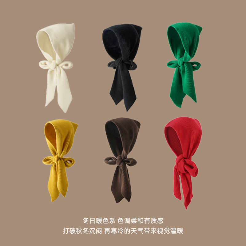 【官方正品】麓屿拾光女子连帽围巾女冬季针织围巾披肩一体外搭a7