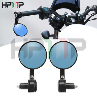 复古摩托车22mm通用改装 8圆形手把后视镜倒车反光镜踏板电动镜