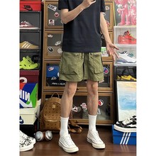 军绿色尼龙速干短裤男款夏季大口袋运动五分裤美式机能休闲中裤子
