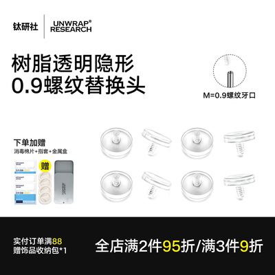 0.9牙口内螺纹防敏耳钉替换头