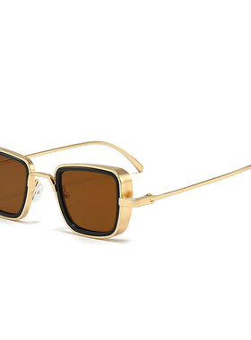 男士复古厚边金属方框潮流墨镜