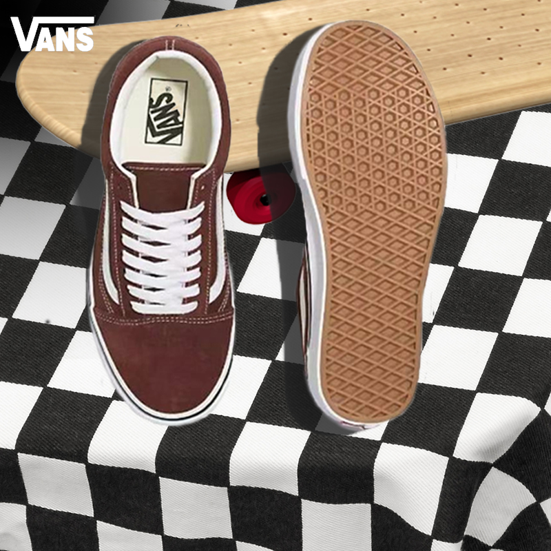 VANS/范斯官方正品男鞋OLD SKOOL 经典棕色低帮板鞋运动休闲鞋