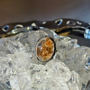 【黄金缕】纯净体金橙色巴西幽灵银戒  11月更新