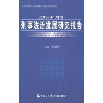 刑事法治发展研究报告:2012-2013年卷赵秉志主编9787565316678中国人民学出版社书籍\/杂志\/报纸/法律/学理