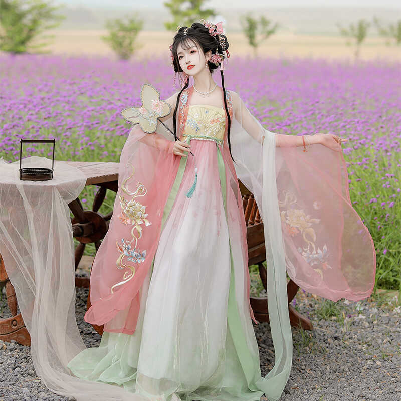 唐制汉服女成人古装超仙气齐胸襦裙流仙裙春夏新款十二花神全套