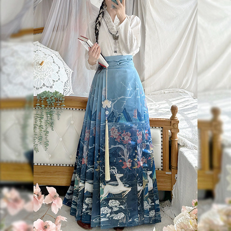 明制汉服女2026新款 灵鹿 秋冬季改良马面裙套装中国风超仙气古装