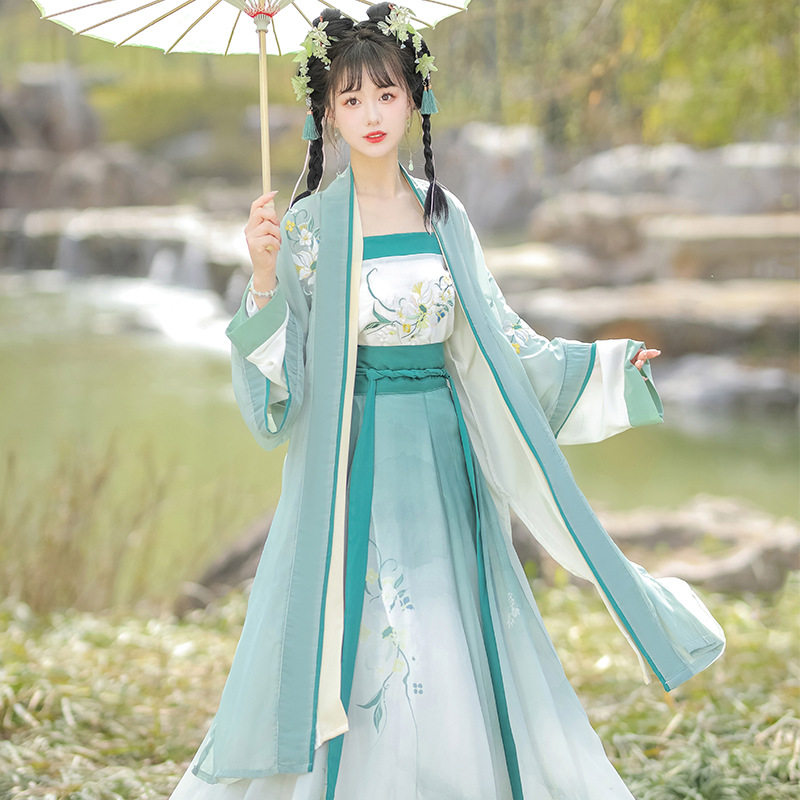 宋制原创汉服女款对襟长衫齐腰襦裙改良国风日常古装夏季超仙飘逸