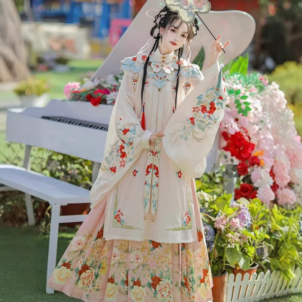 汉虞葵 汉服来料定制加工 上袄 大袖衫 襦裙 马面裙 褙子工费定做图片