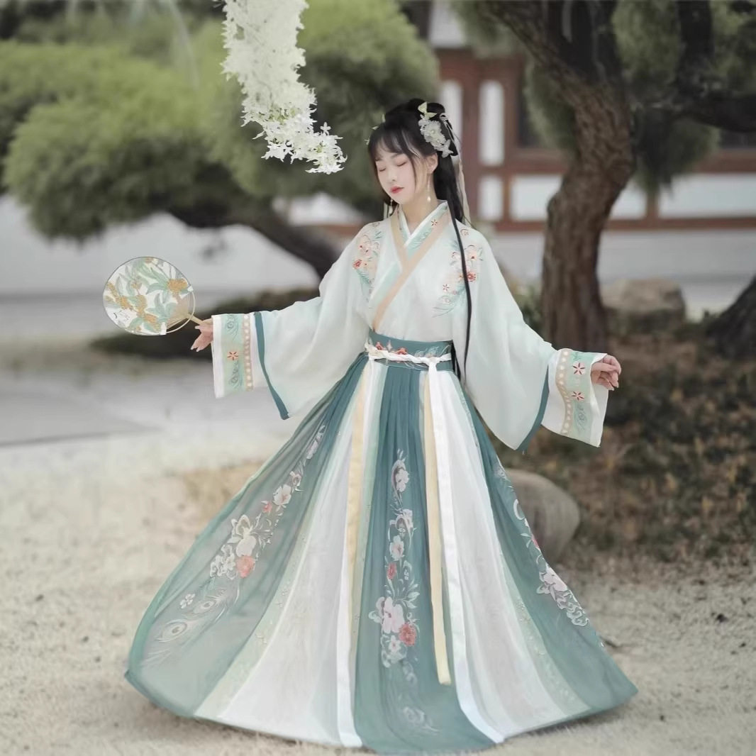 汉虞葵宋制汉服女成人日常交领齐腰襦裙改良古装超仙魏晋风秋夏季