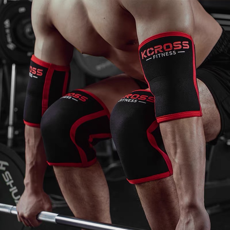 力量举重护膝运动健身深蹲硬拉大力士套筒护腿膝加压护具