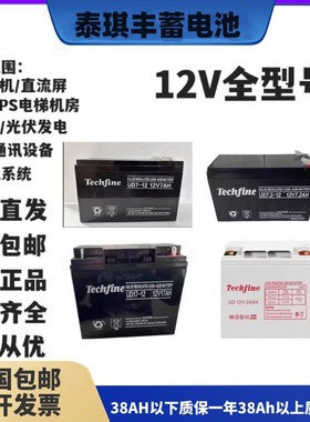 Techfine泰琪丰蓄电池UD7.2-1212V7.2AH消防主机应急电源备用7AH