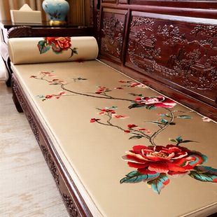 中式红木沙发坐垫实木沙发罗汉床椅垫子防滑海绵乳胶椰棕垫子定制