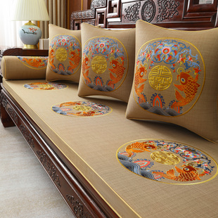 实木沙发坐垫吉庆有余定制防滑四季通用海绵垫新中式红木沙发坐垫