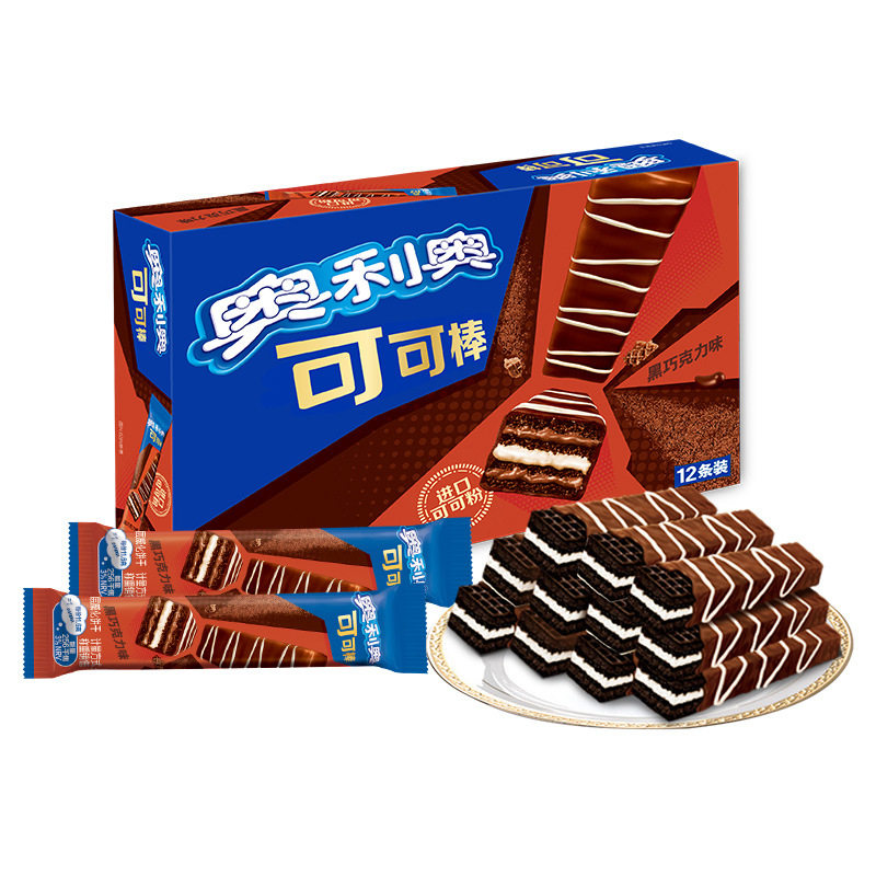 奥利奥威化饼干可可棒12条巧克力味139.2g休闲网红零食