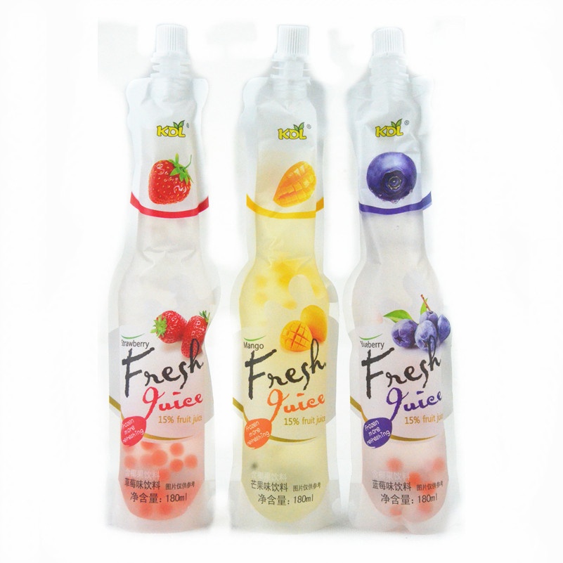 KDL爆珠果汁儿童趣味棒棒冰果汁饮料180ml*12支装 草莓味果汁