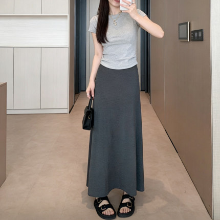 法式高腰遮胯垂感半身裙女2026夏季高级感显瘦莫代尔包臀A字长裙