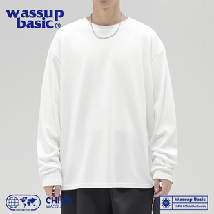 休闲宽松打底衫 280g索罗娜重磅长袖 美式 2024新款 纯色上衣 t恤男士