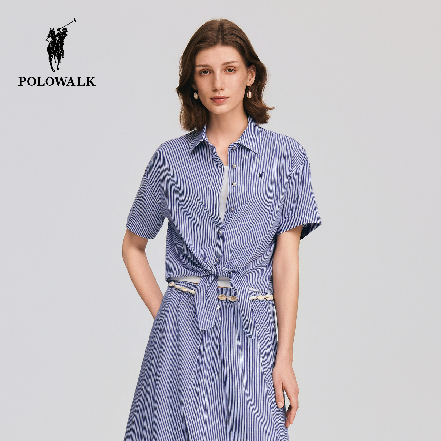 POLOWALK女士夏季新款短袖衬衫图片