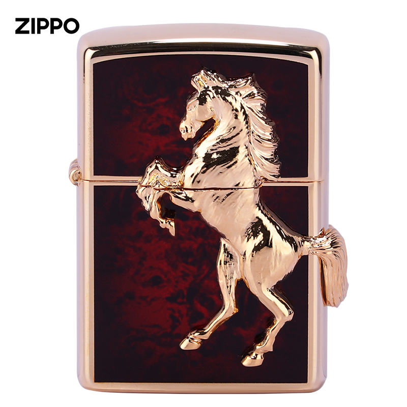 zippo打火机正版 芝宝官方旗舰正品胜利的嘶鸣个性贴章马男收藏zp
