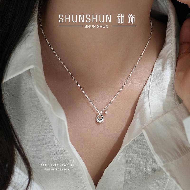 s999足银小银坨子福袋项链女