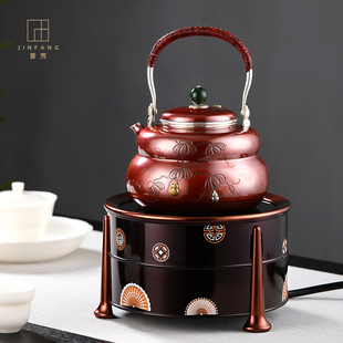 铁壶银壶泡茶煮茶器 晋芳电陶炉招财纳福火钵电陶炉家用煮茶炉台式