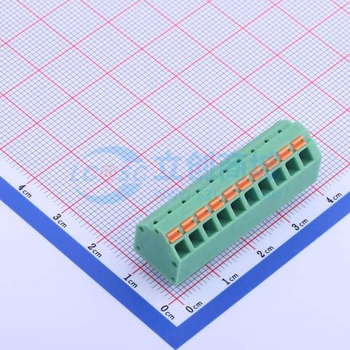 5只起 弹簧式接线端子 KF250NH-3.81-10P 插件P=3.81mm 1x10P 10P