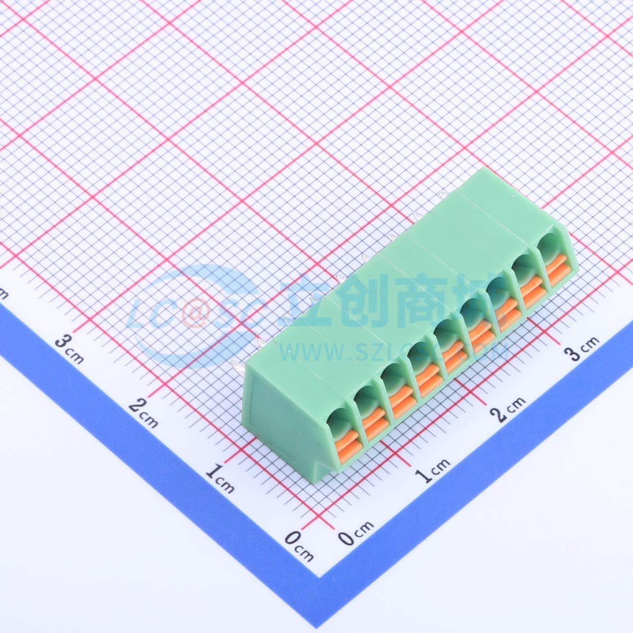 5只起 弹簧式接线端子 KF250NH-3.5-9P 插件P=3.5mm 1x9P 9P 原装